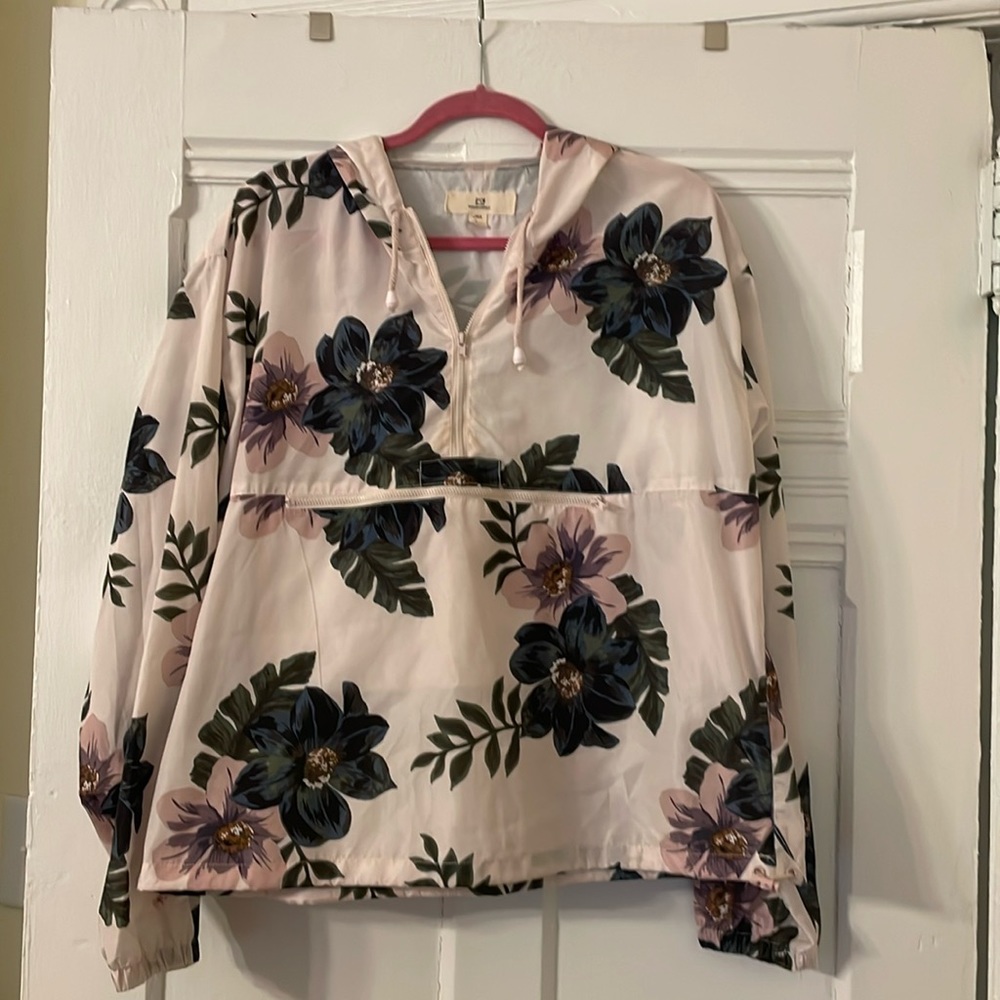 Pink floral lightweight rain jacket **add to bundle for $5**